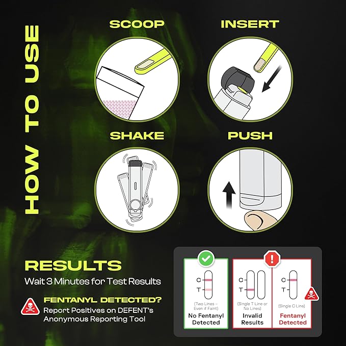 DEFENT All-in-One Fentanyl Detection Device - New & Improved, Single-Use Portable Drug Test - For Festivals, Concerts, Parties, Colleges, Parents - Use before Narcan - Alternative to Test Kit & Strips