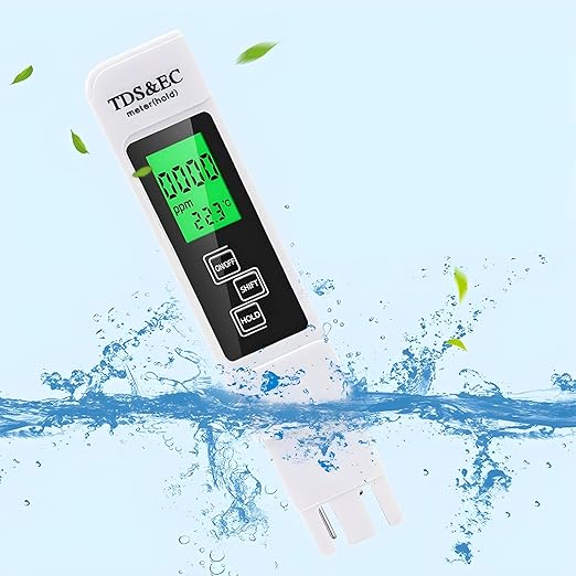 4 in 1 TDS Meter Digital Water Tester, Water Distiller, Water Tester for Drinking Water, PPM Meter with TDS/EC/Temp(°C,°F) Function, for Home, Aquarium, Restaurant, Hand Held