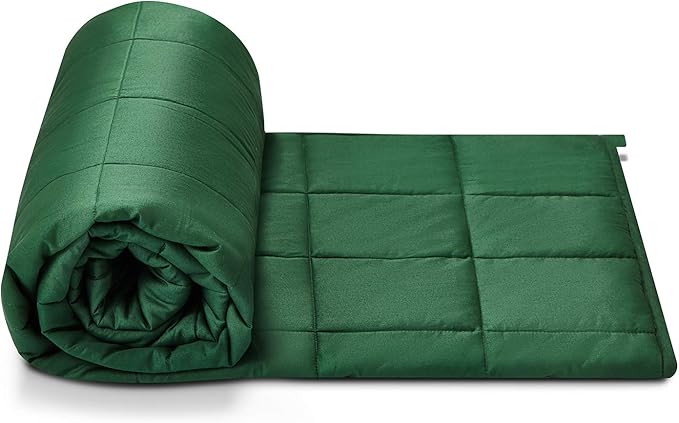 RelaxBlanket King Size Weighted Blanket | 80''x90'',30lbs | for Single or Double | Premium Cotton Material with Glass Beads | Dark Green