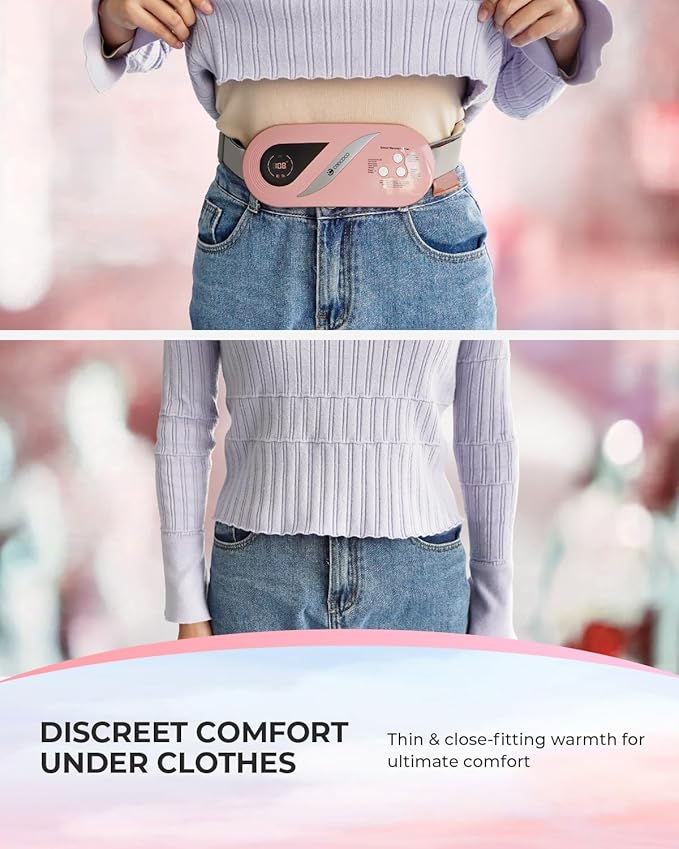 2026 Upgraded Heating Pad for Period Cramps, FSA Eligible Fast Heating Pad with 2X Larger Heating Areas, CooCoCo Cordless Waist Belt for Menstrual Cramp Relief