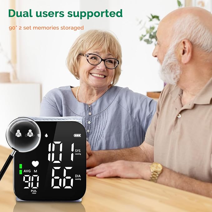 Wrist Blood Pressure Monitor Automatic Talking Wrist Blood Pressure Cuff Digital Full Screen LED Display Bp Machine Adjustable Bp Cuff Voice Broadcast Health Care for Home Use