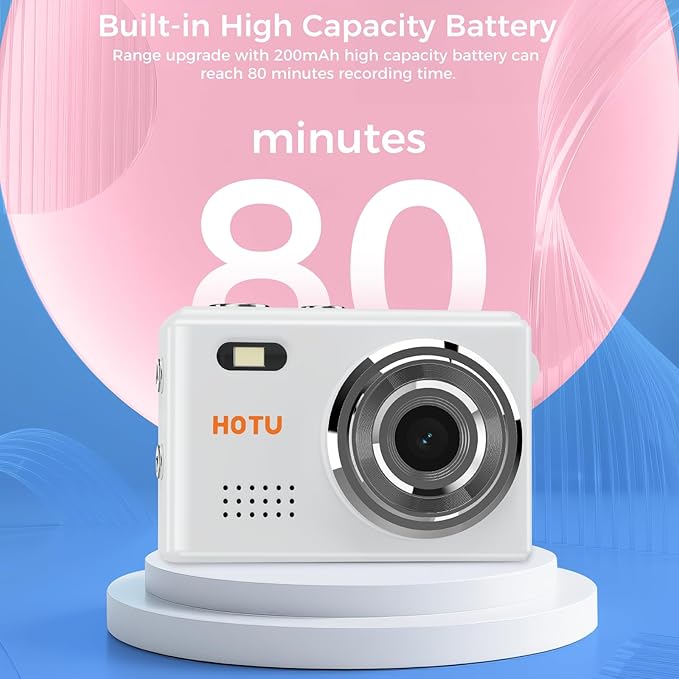 Mini Keychain Digital Camera, Y2K Pocket-Size Mini Camera, 2MP 1080P Small Camera with 32GB Card, Video Recorder with Long Battery Life for Travel, Party and Vlog (White)