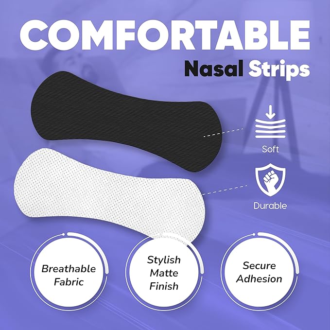 ZZSLEEP Nasal Strips (30 Strips) – Extra-Strength Strips for Better Sleep, Snoring Relief & Enhanced Breathing – Ideal for Sports, Exercise & Nighttime Use – Skin-Friendly, Sweat-Resistant Nose Tape