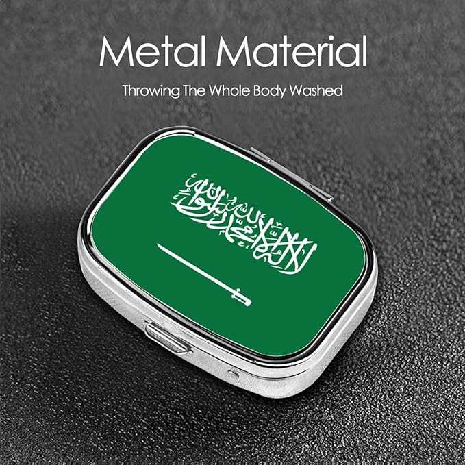 Pill organizer - compact stylish and beautiful, lightweight and easy to carry - very suitable for travel and daily use - Flag of Saudi Arabia