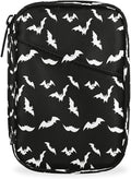 Black White Bat Travel Pill Organizer Box Weekly Portable Pill Case Daily Pills 7 Day Small Birth Control Pills Container Removable Compartments for Medicine Vitamins Fish Oil