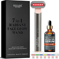 7 in 1 LED Light Wand for Face, Neck & Eye – Silver with Activating Serum | Multifunctional Skincare Tool for Home Use