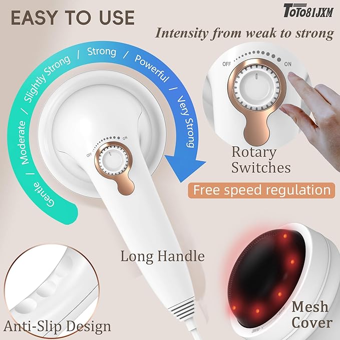 Handheld Cellulite Massager, Body Sculpting Machine, Lymphatic Drainage Massager, Stomach Massager with Lipo Roller for Belly Fat, Electric Vibrating Massage wand for Butt Waist Leg Arms Used at home.