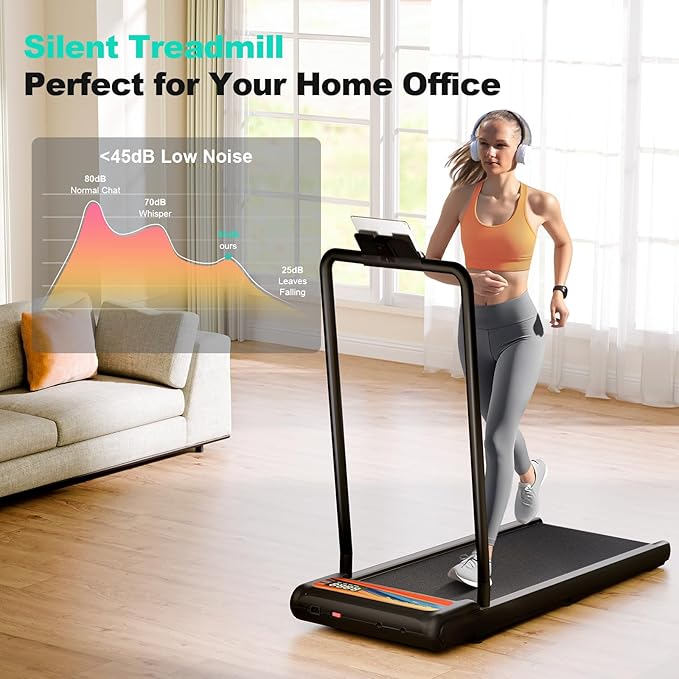 Walking Pad Treadmill, 3 in 1 Under Desk Treadmill for Home Office w/2.5HP Motor/4.0MPH/45dB, Walking Pad w/Safety Handle/Remote/LED Display, Portable Treadmills Supports Up to 300lbs