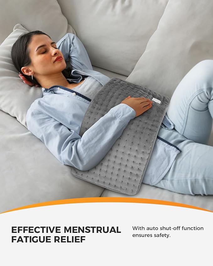 12" x 24" Heating Pad for Back, FSA Eligible Heat Pad, CooCoCo Heated Pad for Period Cramps, 6 Heat Settings, Auto Off, Moist Heat