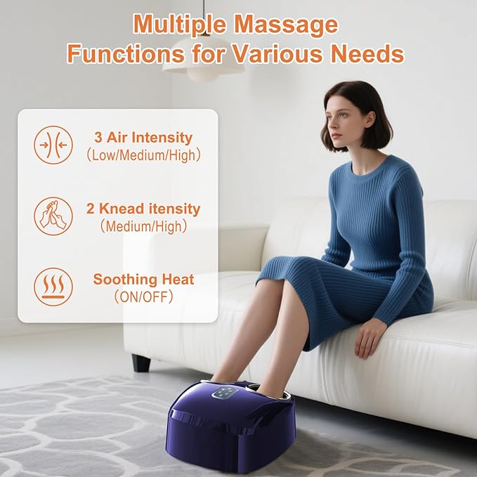 Foot Massager Machine Relieve Fatigue, Deep Tissue Massage for Plantar Fasciitis, Gift for mom and dad