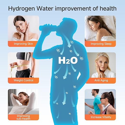 Upgraded 2200PPB Hydrogen Water Bottle Generator, 3-Minute Fast Electrolysis with SPE/PEM Technology, Portable Rechargeable Ionizer for Antioxidant Rich Water, 16oz Borosilicate Glass for Gym Travel