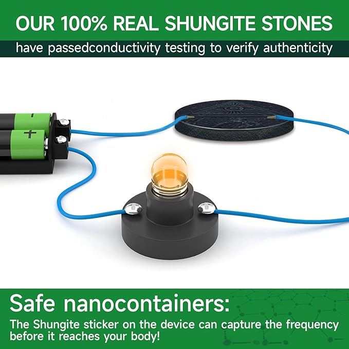 2 Pcs Shungite Neutralizer Sticker for Cell Phone 30 mm/ 1.18 Inch Shungite Stones Plate for Tablet Laptop Computer-All Seeing
