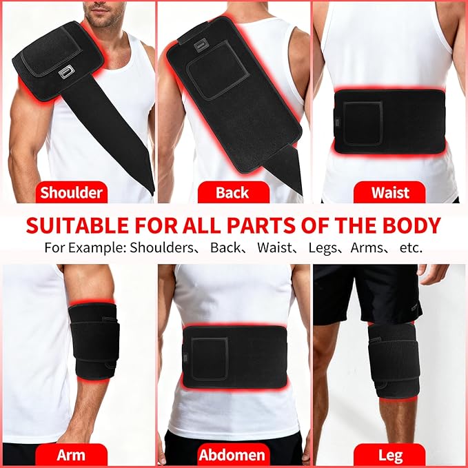 120 LEDs Red Light Therapy for Body,660nm&850nm Infrared red Light Therapy,Red Light Therapy Belt for Pain Relief of Muscles and Joints,3-in-1 LED Bead with Timer Remote Control