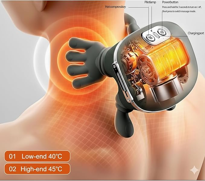 Neck Massager with Heat, Shiatsu Neck and Back Massager with 4D Kneading for Shoulder and Cervical Pain, Relax Muscle Tension, Portable and Rechargeable for Home or Office, Green