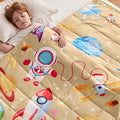 anfie Weighted Blanket Kids(50"x60" 5lbs) Weighted Blanket Cooling Blanket for Sleeping,Throw Size Breathable Blanket with Premium Glass Bead(Beige Aerospace)