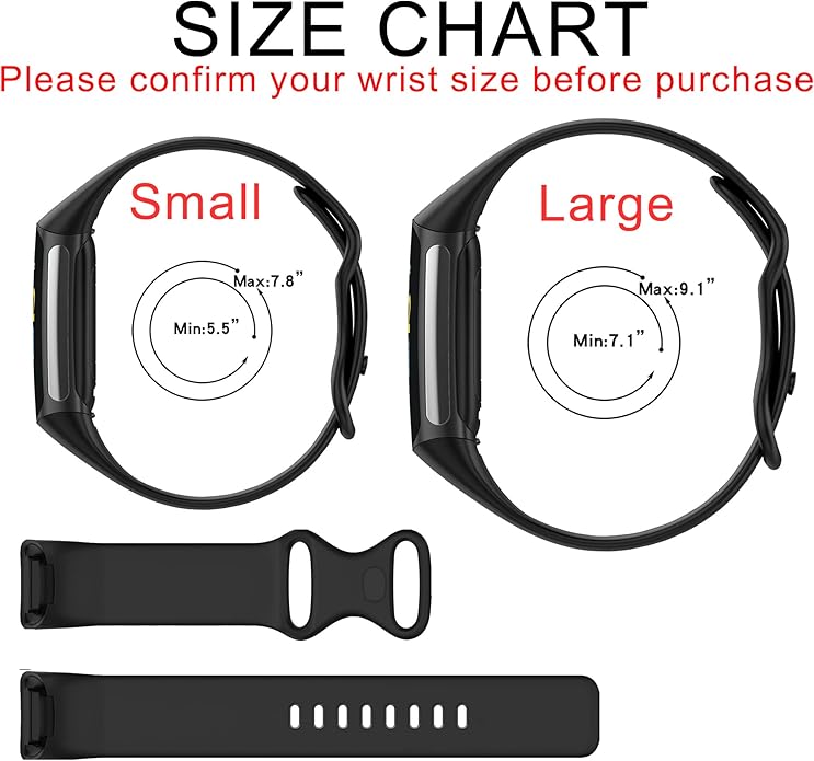 Compatible with Fitbit Charge 5 Bands Women&Men, Replacement Soft Silicone Watch Straps Soft Wristband for Fibit Charge 5 Advanced Fitness & Health Tracker