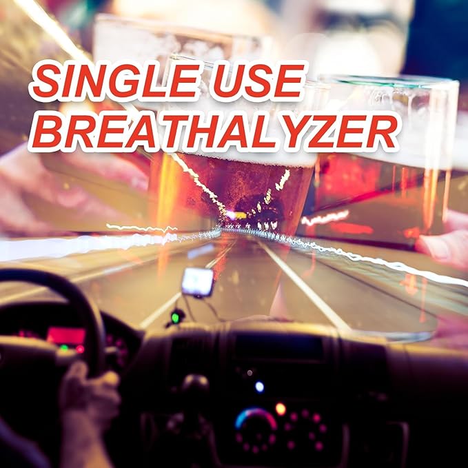 25 Tests Breathalyzers for Alcohol, Single-Use Disposable Breath Alcohol Analyzer 4-Level Indication Home Testing for Personal Use