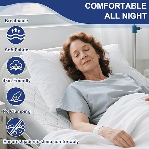 2 Pack Hospital Bed Sheets Set,Hospital Fitted Bed Sheets for Home Use & Hospital Care Beds,Waterproof Fitted Sheets with Elastic All Around,Reusable and Machine Washable,36" x 80" x 14" (White)