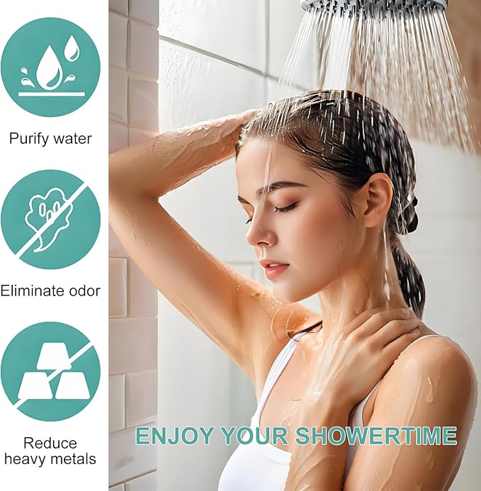 2 Pack Shower Filter Cartridges, Compatible with MakeFit SSJ731 SW9730 & HOPOPRO SS5775 Handheld Shower Head, Multi-Stage Filtration for Hard Water, Chlorine and Sediment Filtration