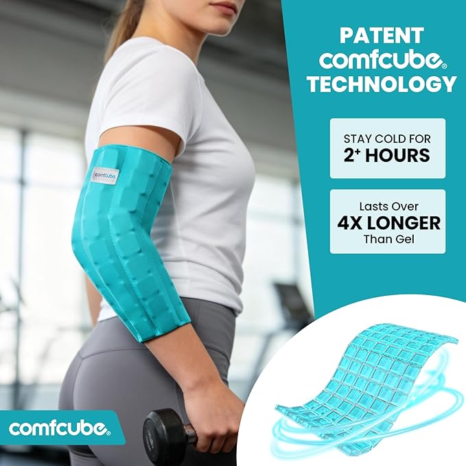 Elbow Ice Pack Wrap for Tendonitis & Tennis Elbow, 2 Hours Long Lasting Cold Compression Flexible Ice Pack Sleeve, Pain Relief for Golfers Arm, Arthritis, Injuries