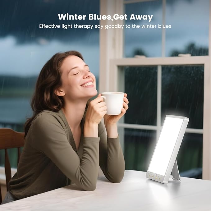 Light Therapy Lamp - 10000 Lux 3 Color Temperature & Wall Mount Therapy Light, Touch Control Daylight Lamps with Memory Function for Home/Office Use As Lift Mood.