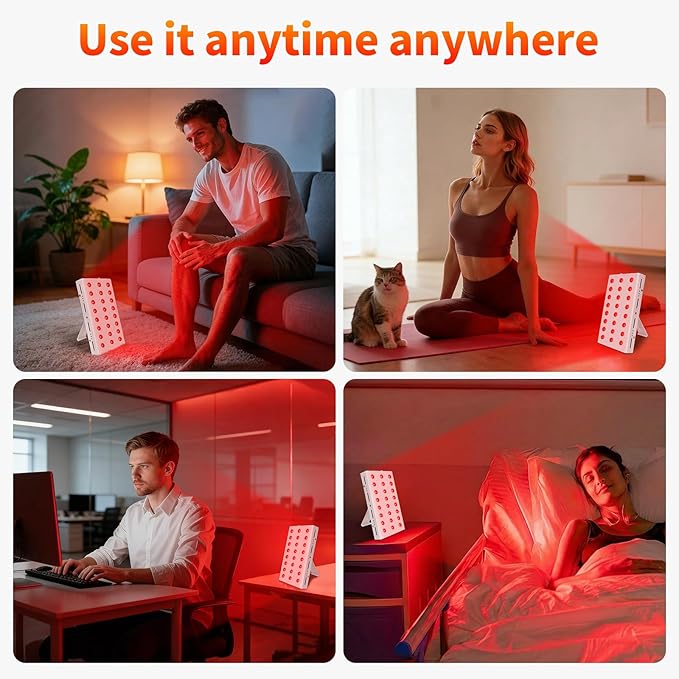 Lawind Red Light Therapy Panel for Face & Body, 660nm Red & 850nm Near Infrared Light Therapy, 24 High Power LEDs, 105mW/cm² High Irradiance LED Red Light Panel with Remote, Timer & Stand