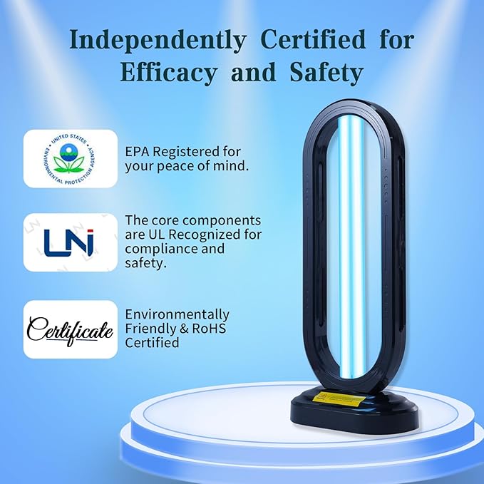 UV Light Sanitizer w/Spare Bulb with Ozone,UVC Disinfection Lamp with Remote Control,Ultraviolet Light Sanitizer for Whole Home,Room & Kitchen,UV Sterilizer15/30/45/60 Minutes Timer