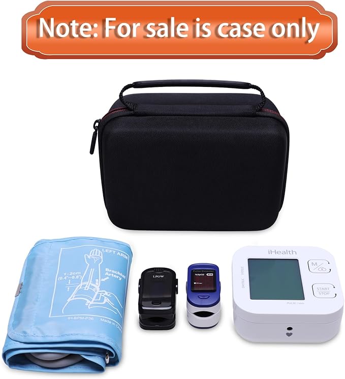 LTGEM Case Compatible with iHealth Track Smart Upper Arm Blood Pressure Monitor, Black