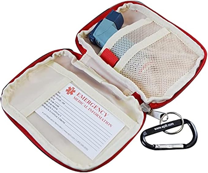 e-Pill Asthma Inhaler & Peak Flow Meter Travel Case – Medical Storage Organizer for Home, School & Travel (No Inhaler Included)