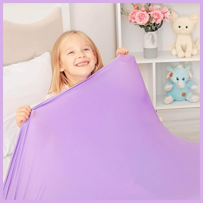 Sensory Compression Blanket | Spandex Bed Sheet for Kids & Adults | Deep Relaxing Feeling, Release Oxytocin | Helps With: SPD, Anxiety, ADHD, Autism and More | Breathable & Stretchable | Queen Size