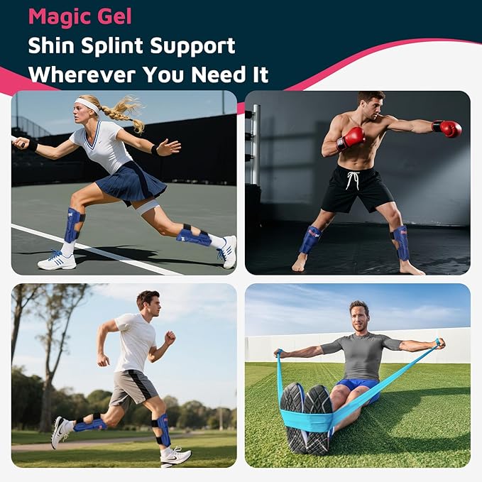 Shin Splint Relief: Hot & Cold Packs, Cryoball & Stretch Bands for Shin Splints | Hot & Cold Therapy for Leg Pain Relief | by Magic Gel