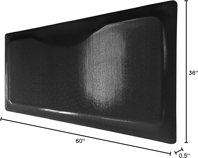 Rhino Mats, Rhino Hide Salon Mat, Non-Slip Standing Cushioned Comfort Anti-Fatigue Mat for Salon, Barbershop, or Spa (Black Rectangle, 3' x 5' x 1/2")