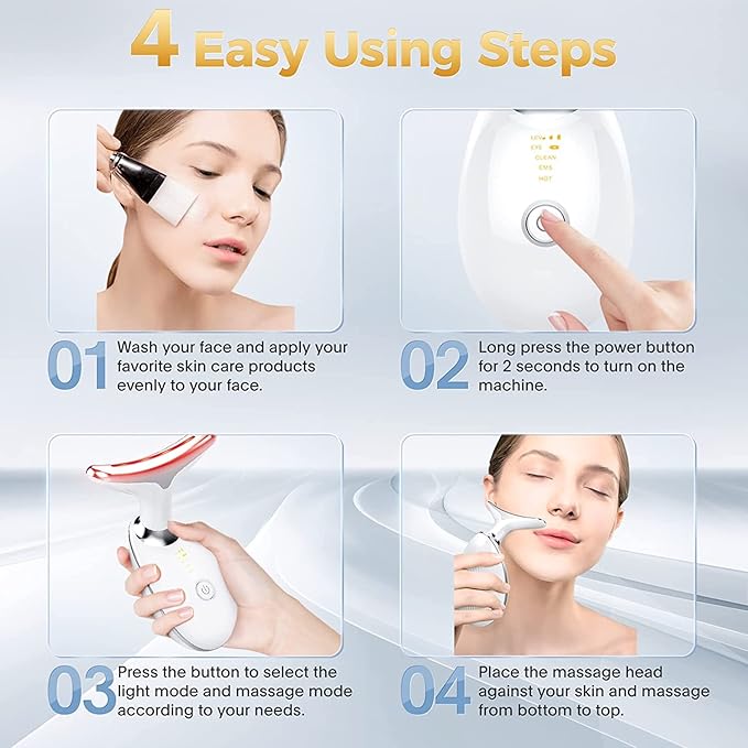 Based Face Beauty Device, Multifunctional Facial Massager, 7 Color Portable Face Massager Tool for Skin Care