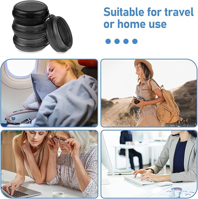 4 Pcs Mini Pill Organizer Small Pill Box Cute Portable Pill Case for Pocket Purse Travel Storage Containers Earplug Case Medicine Dispenser Vitamin Holder(4 Black)