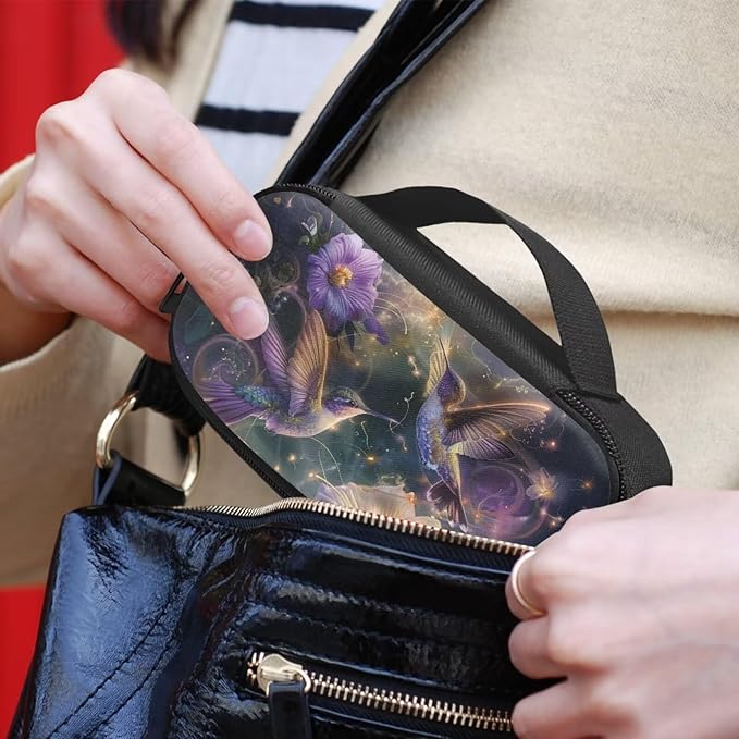 Hummingbird Bright Flowers Diabetic Supplies Storage Bag Portable Glucose Meter Carrying Case Insulin Pen Travel Carrying Case for Glucose Meters Diabetes Testing Kit