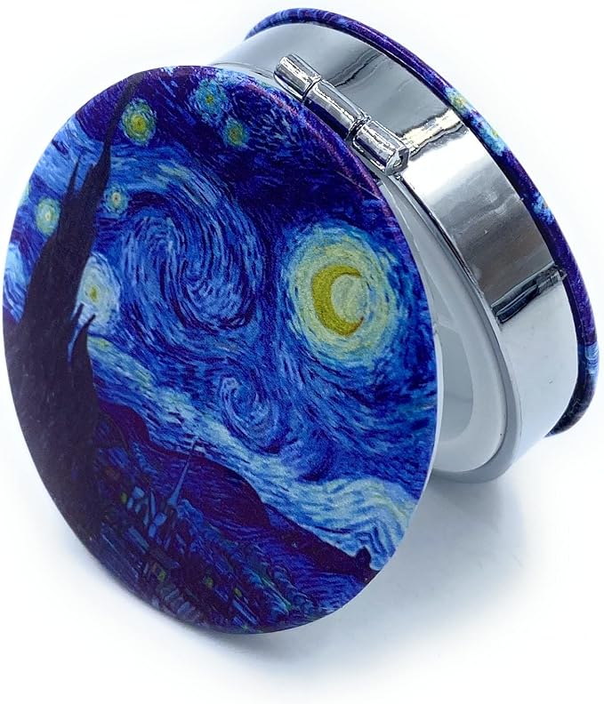 Pill Box Pill Case Small Pill Organizer for Purses Starry Night Van Gogh Pocket Medicine Case Artistic Gifts for Women