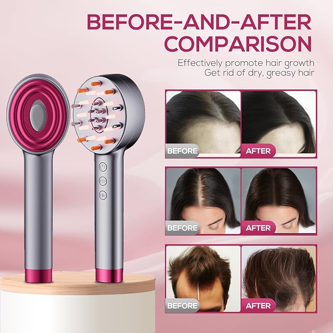 Laser Hair Growth Comb, Laser Comb Laser Hair Growth Device Electric Scalp Massager for Hair Growth,Stimulates Hair Growth Comb Brush Thinning Hair Treatment Laser Therapy Comb