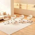 Rolling Stool Set of 4– Ergonomic Swivel Seat, Adjustable Height, Ultra-Quiet Wheels, Padded PU Leather Cushion, for Salon, Office, Massage & Medical Use Khaki