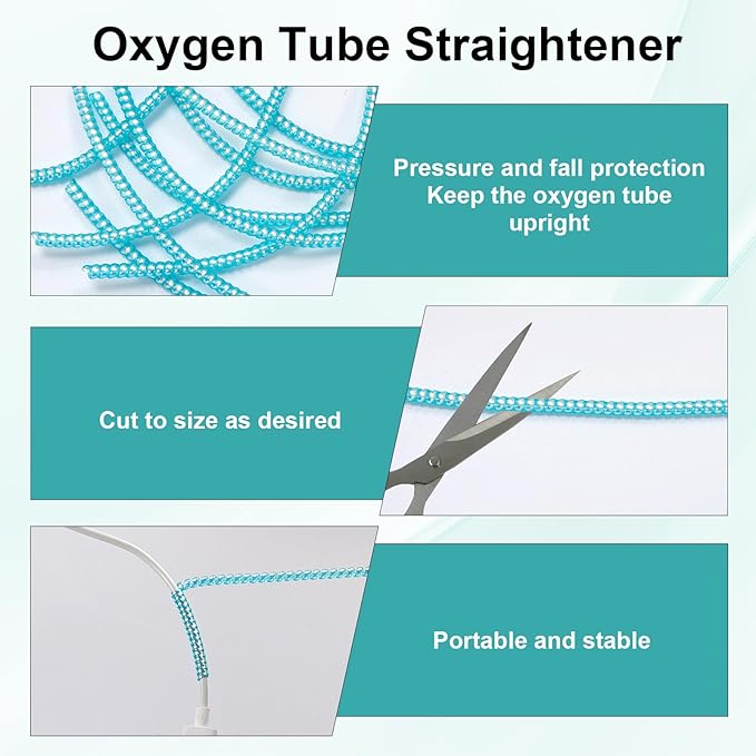 10 Pack Oxygen Tube Support Crimp Straightener for Oxygen Concentrator Machine, Oxygen Tubing Support for Oxygen Concentrator Oxygen Tank Oxygen Hose Nasal Cannula Oxygen Accessories (Radiant Blue)