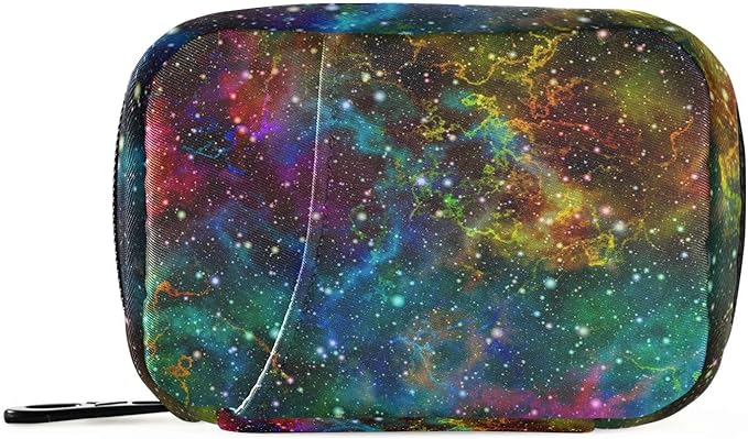 Star Sky Colorful Pill Box 7 Day Pill Case Travel Pill Organizer Bag with Zipper Portable Weekly Vitamin Medicine Supplement Holder Pouch Bag