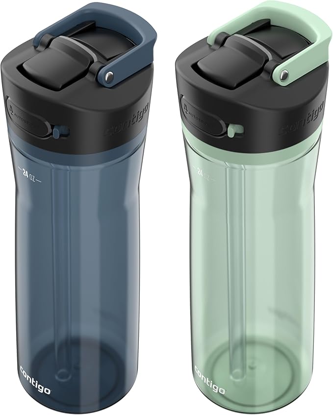 Contigo Ashland 2.0 AUTOSPOUT Water Bottle, 24 oz, Blueberry; Agave (Pack of 8)