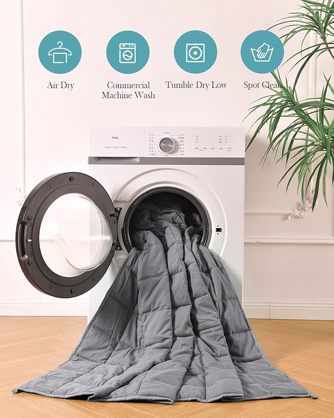 Topblan Weighted Blanket for Adults 12lbs, Breathable Cooling Weighted Blanket, High Breathability Heavy Blanket, Soft Material with Glass Beads for All Season, Sofa Bed, 60"x80" Queen Size,Dark Grey