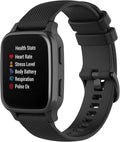 Compatible with Garmin Venu Sq Bands for Women Men, 20mm Quick Release Silicone Replacement Band Wristbands Straps Bracelet Fit for Garmin Vivoactive 3 Music, Forerunner 245 645 (Black)