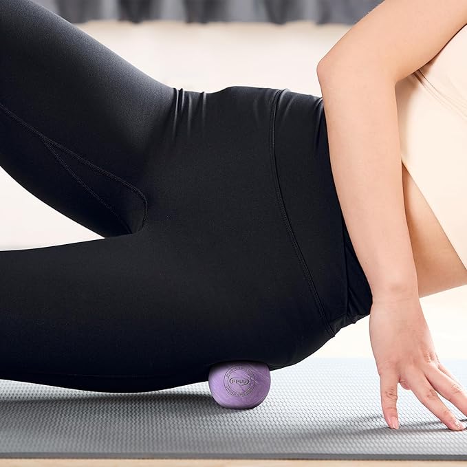 Massage Lacrosse Ball for Myofascial & Trigger Point Release, Muscle Knots, Yoga Therapy – Improves Joint Mobility & Relieves Pain – Shoulder, Back, Plantar Fascia, HIPS – 2.5-Inch Purple-03 Rubber