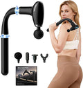 3-in-1 Detachable Percussion Massage Gun - with Upgraded Extension Handle, Back Massager for Pain Relief Deep Tissue, Muscles/Neck/Shoulders/Waist/Legs Massager with 4 Replaceable Massage Heads