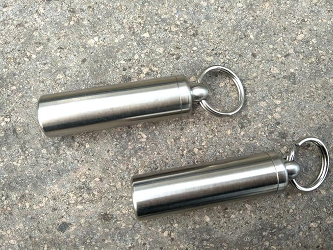 Stainless Steel Mini Waterproof Pill Case,Capsule Seal Case Holder Container for Outdoor Sports