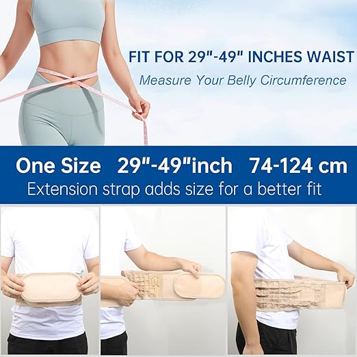 HONGJING Back Decompression Belt Lumbar Support for Back Pain Relief Lower Back Traction Device, One Size Fits 29-49 Waist