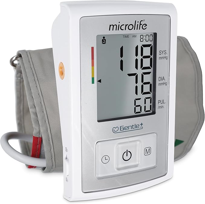 Microlife Series 500 Automatic Upper Arm Blood Pressure Monitor for 2 Users, Stores Up to 198 Results, Wide-Range Cuff Fits Adult Arms <16.5 in (Size M – L), Smart Tracking Software