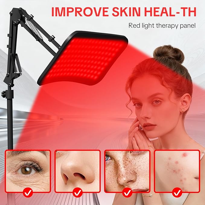 Full-Body Red Light Therapy System – Curved Panel with Dual 660nm & 850nm LEDs, Home Wellness Kit
