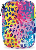 Portable Pills Organizer for Purse, Pill Cases Organizers 7 Day Medicine Travel Case, Personal Week Pill Organizer Cute Zipper Medication Bag Containers for Vitamin (Colorful Leopard Print)